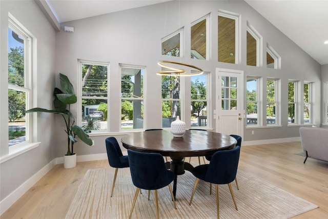 sunroom / solarium featuring lofted ceiling and a notable chandelier