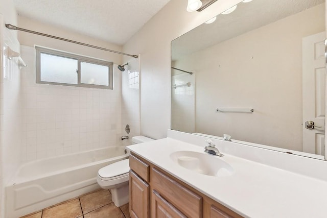 6303 Needham Ln, Austin, TX 78739 - bathroom featuring toilet, shower / bathtub combination, tile patterned flooring, and vanity