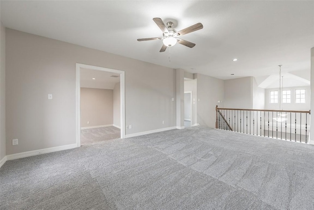 201 Seminole Canyon Dr, Georgetown, TX 78628 - carpeted spare room with a ceiling fan and recessed lighting