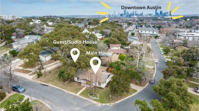 400 Cherry Hill Dr, Austin, TX 78704 - drone / aerial view with a city view
