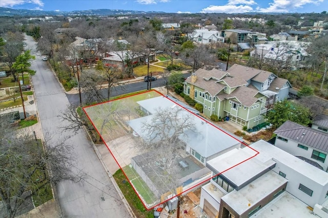 aerial view with a residential view