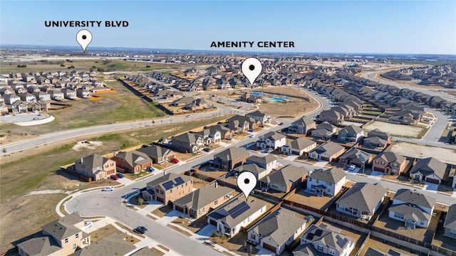 drone / aerial view with a residential view