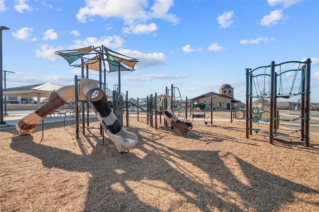 view of community jungle gym