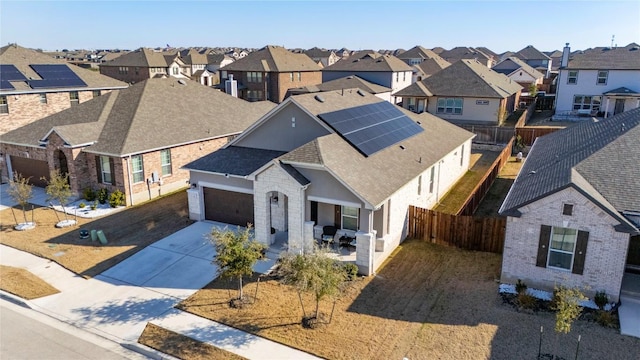 bird's eye view with a residential view