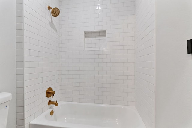 full bathroom with shower / bathing tub combination and toilet