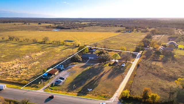 bird's eye view featuring a rural view