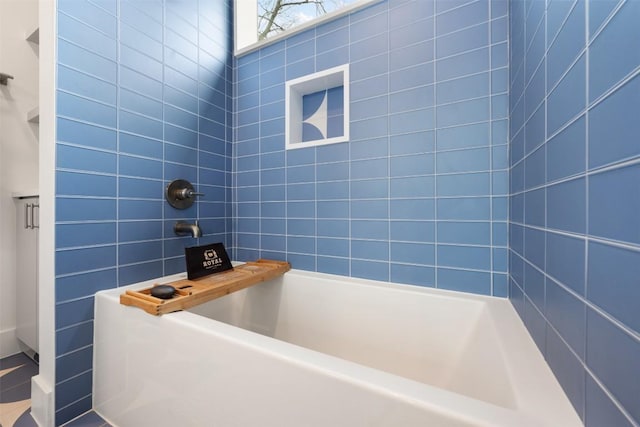 full bathroom with a garden tub