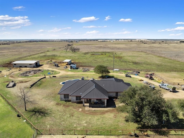 drone / aerial view featuring a rural view