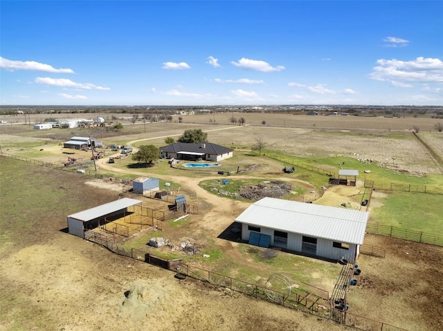 drone / aerial view featuring a rural view