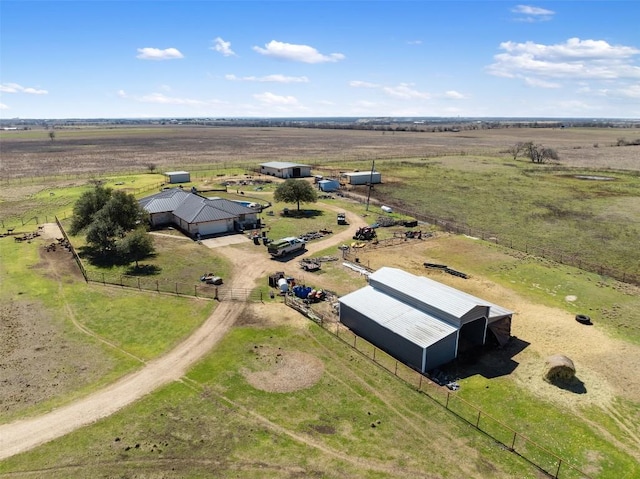 drone / aerial view with a rural view