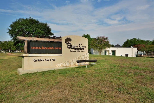 8507 Chat Ln, Round Rock, TX 78681 - community / neighborhood sign with a yard