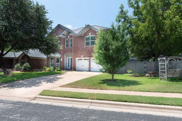 8507 Chat Ln, Round Rock, TX 78681 - view of front of property featuring concrete driveway, brick siding, and a garage
