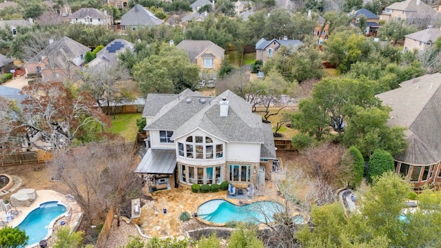 aerial view with a residential view