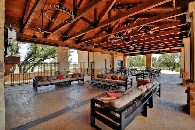1820 Ficuzza Way, Leander, TX 78641 - view of patio / terrace featuring an outdoor hangout area and ceiling fan