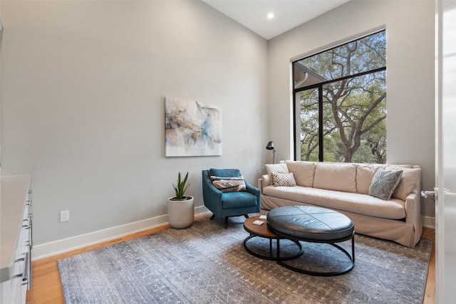 4907 Timberline Dr, Austin, TX 78746 - living area featuring light wood-style floors, baseboards, and recessed lighting