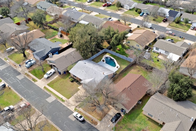 bird's eye view featuring a residential view