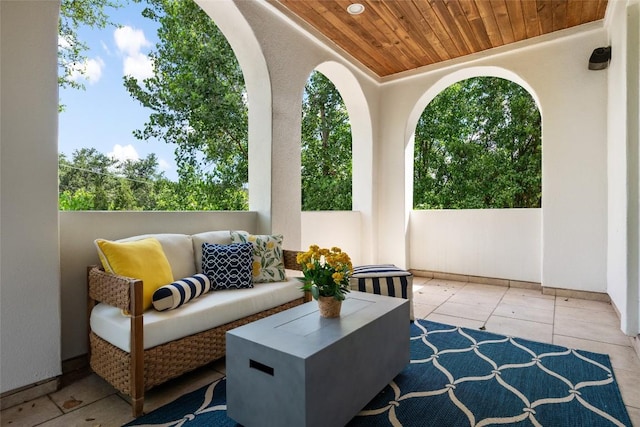 view of patio featuring an outdoor living space