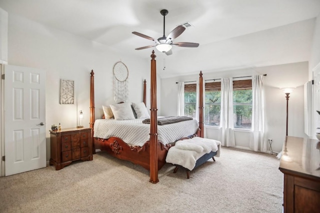 3304 Mulberry Creek Dr, Austin, TX 78732 - bedroom with light carpet and a ceiling fan
