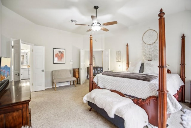 3304 Mulberry Creek Dr, Austin, TX 78732 - bedroom with light colored carpet and ceiling fan