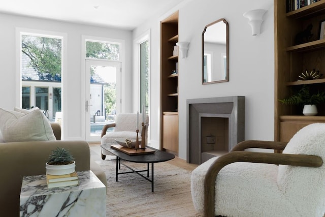 3614 Murillo Cir, Austin, TX 78703 - living area featuring built in features and light wood finished floors