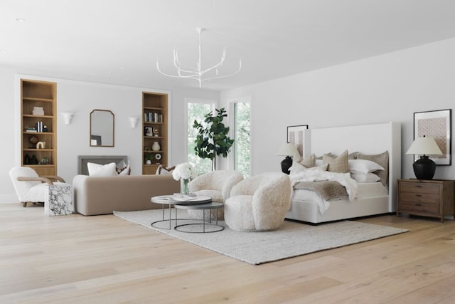 bedroom with wood finished floors