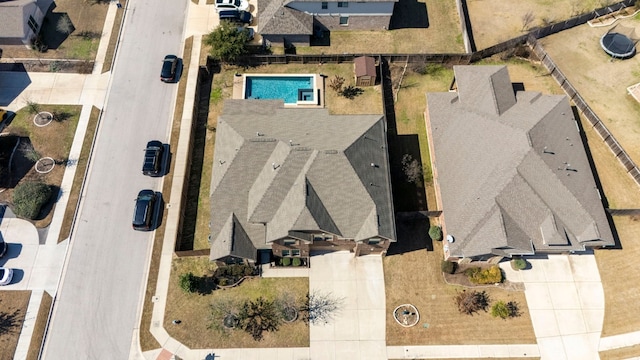 aerial view featuring a residential view