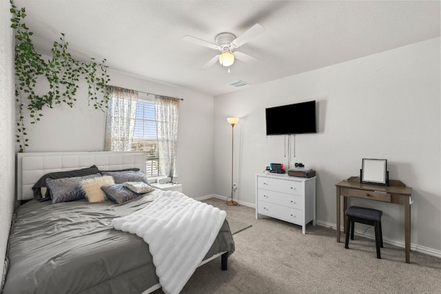 19900 Kite Wing Ter, Pflugerville, TX 78660 - bedroom with light colored carpet, baseboards, and ceiling fan