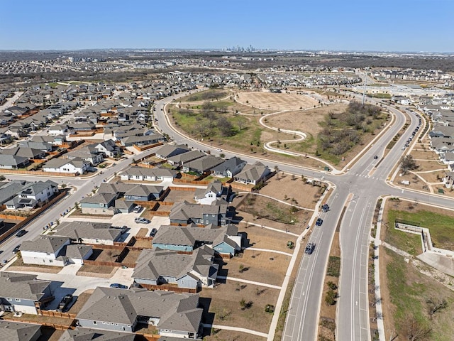 aerial view with a residential view