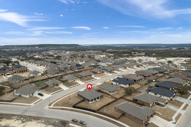 drone / aerial view with a residential view