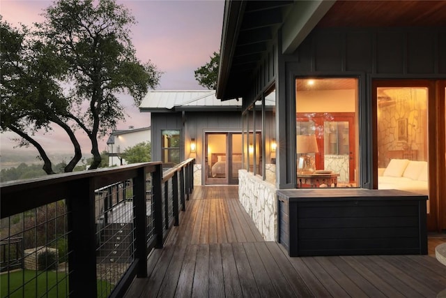 19745 Lakehurst Loop, Spicewood, TX 78669 - view of deck at dusk