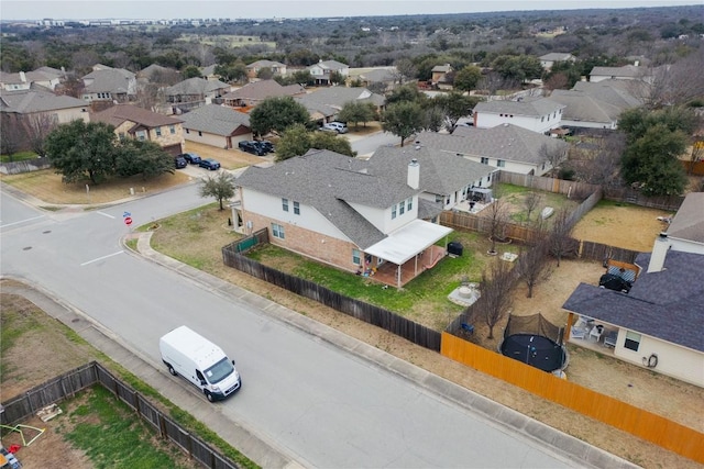 aerial view with a residential view