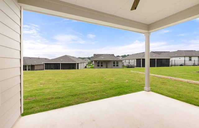 113 Crossbar St, Georgetown, TX 78633 - view of yard featuring a patio area, a ceiling fan, and a residential view