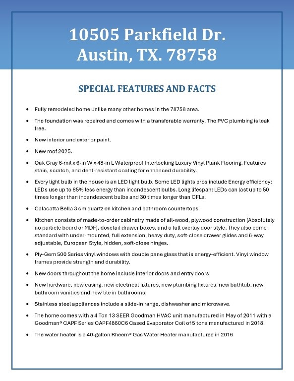 10505 Parkfield Dr, Austin, TX 78758 - a document