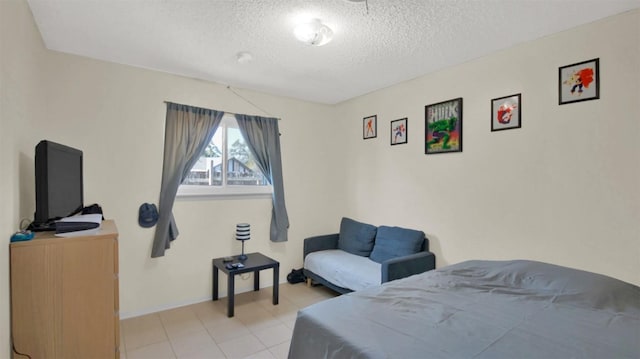 bedroom with a textured ceiling