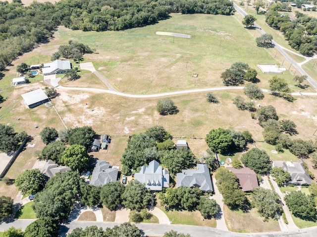 birds eye view of property with a residential view