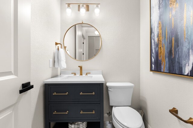 3804 Venezia Vw, Leander, TX 78641 - half bathroom featuring toilet and vanity