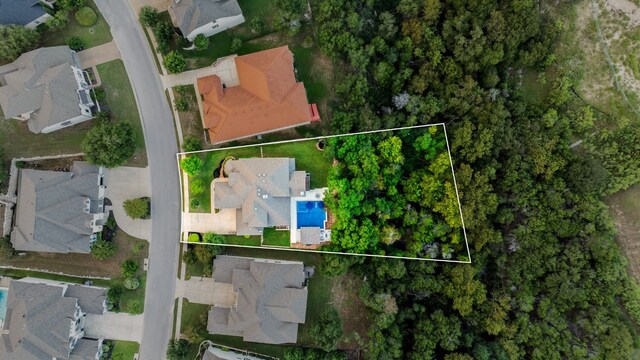 3804 Venezia Vw, Leander, TX 78641 - aerial perspective of suburban area with property boundaries highlighted