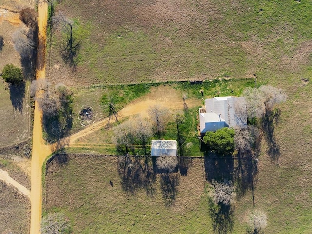 bird's eye view with a rural view