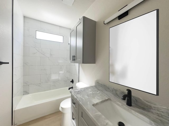 849 Cypress Ln, Cottonwood Shores, TX 78657 - bathroom featuring vanity, bathtub / shower combination, and wood finished floors