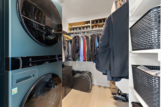 spacious closet with wood finished floors