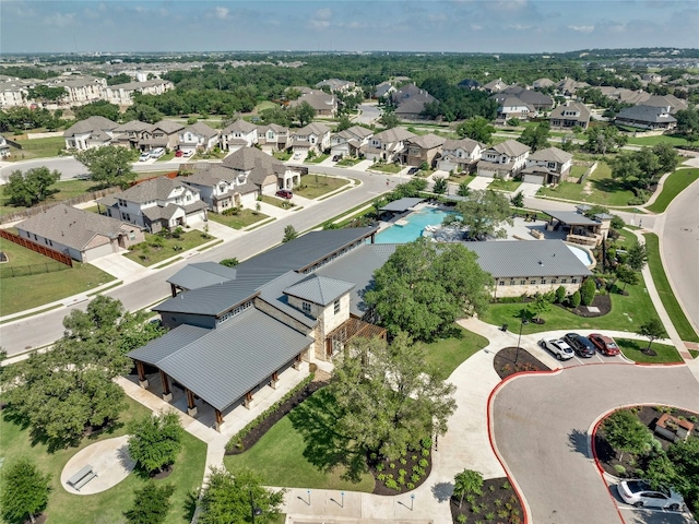 aerial view with a residential view