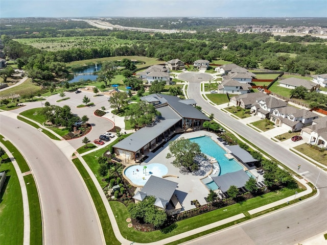 bird's eye view with a residential view