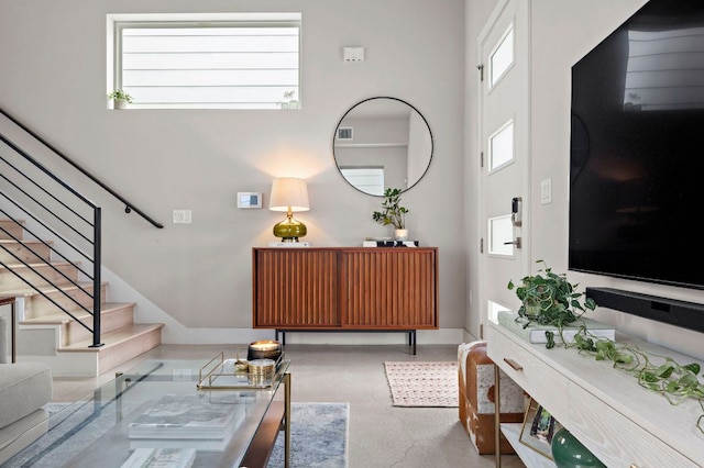 entryway with stairs