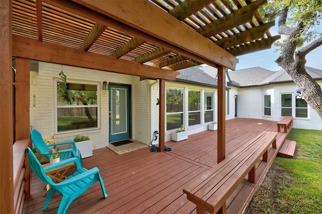 deck with a pergola