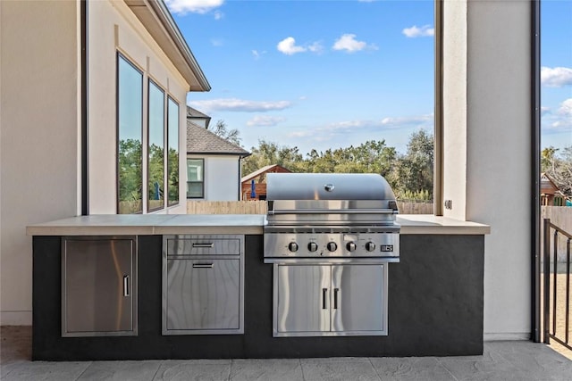 view of patio with grilling area and area for grilling