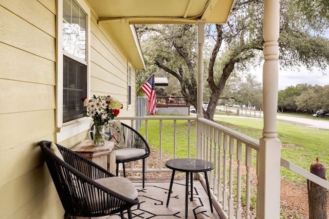 balcony with covered porch