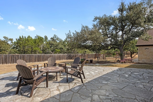 view of patio with a fenced backyard