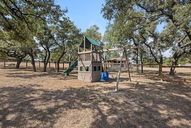 community play area with fence