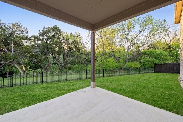 view of patio with a fenced backyard