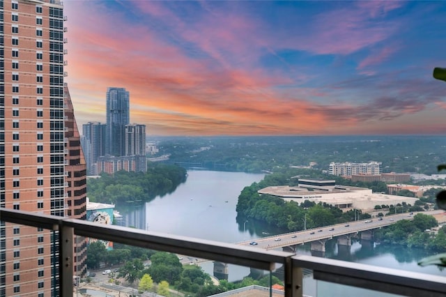 property view of water featuring a view of city